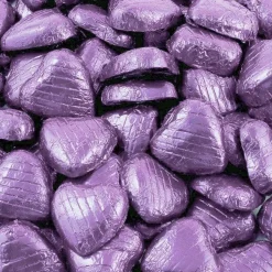 Party Delights Lilac Foil Chocolate Hearts - 1Kg< Chocolates