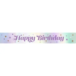 Party Delights Lilac Happy Birthday Paper Banners - 1M (3Pk)< Banners