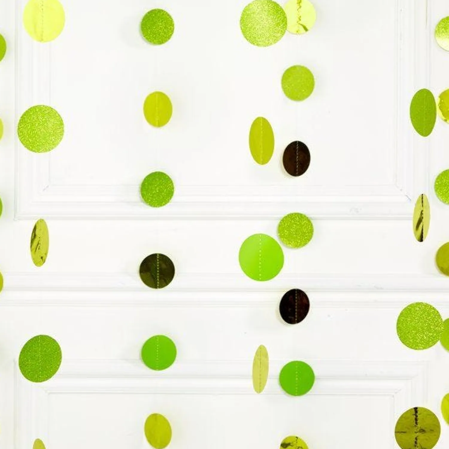 Party Delights Lime Green Glitter Hanging String Decorations - 2.1M (6Pk)< Hanging Decorations