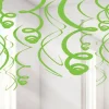 Party Delights Lime Green Hanging Swirls Decoration - 55Cm (12Pk)< Hanging Decorations