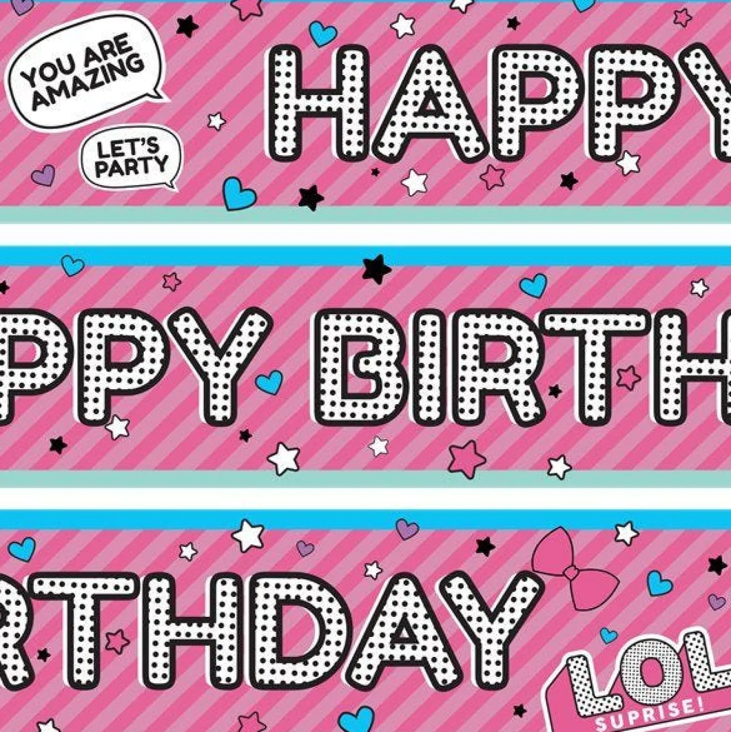Party Delights L.O.L Surprise Paper Banners - 1M (3Pk)< Banners