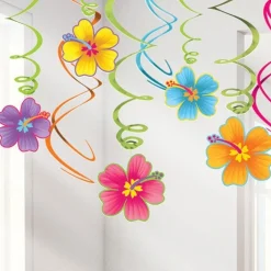 Party Delights Luau Hanging Swirls - 60Cm Hawaiian Decoration (12Pk)< Hanging Decorations