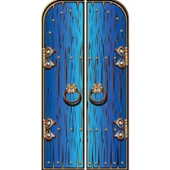 Party Delights Magical Double Doors Blue Cardboard Cutout - 191Cm X 94Cm< Cardboard Cut Outs
