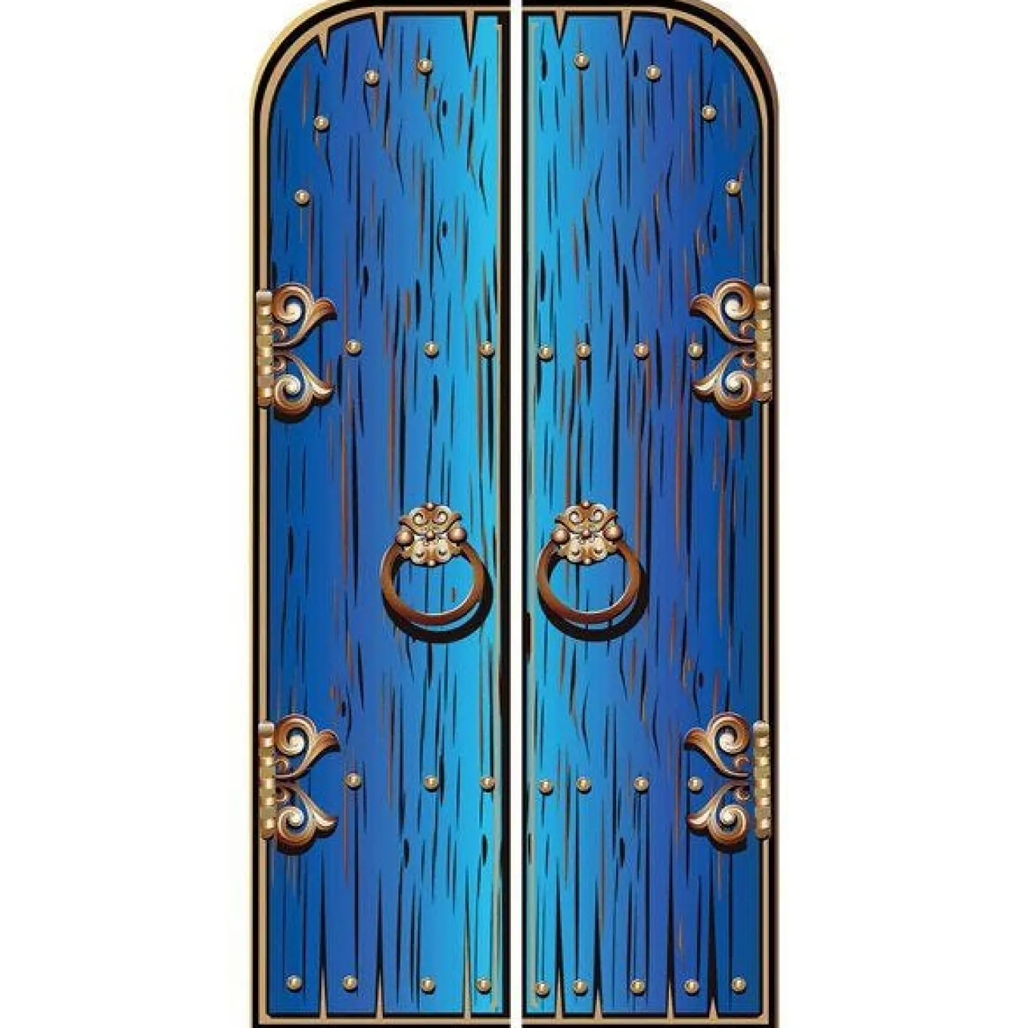 Party Delights Magical Double Doors Blue Cardboard Cutout - 191Cm X 94Cm< Cardboard Cut Outs