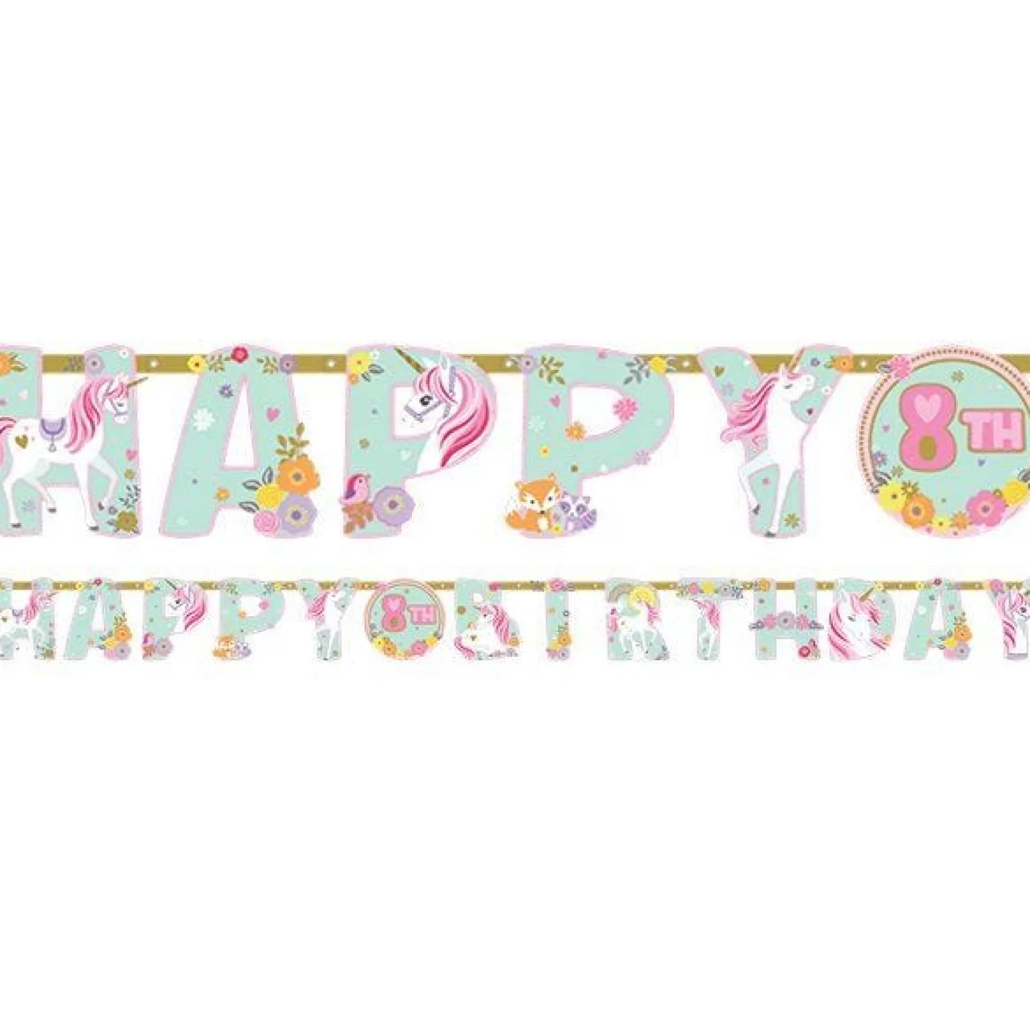 Party Delights Magical Unicorn Add An Age Paper Letter Banner - 3.2M< Banners