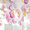 Party Delights Magical Unicorn Hanging Swirls (12Pk)< Hanging Decorations