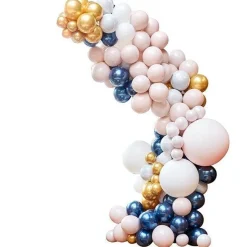 Party Delights Marble, Navy & Gold Chrome Large Balloon Arch Diy Kit - 200 Balloons< Arches & Clouds