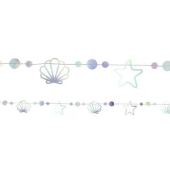 Party Delights Mermaid Iridescent Shell Garland - 1.65M< Hanging Decorations