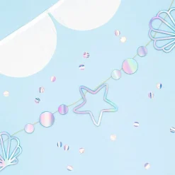 Party Delights Mermaid Iridescent Shell Garland - 1.65M< Hanging Decorations