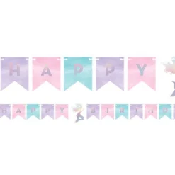 Party Delights Mermaid Shine Iridescent Happy Birthday Bunting - 1.6M< Bunting
