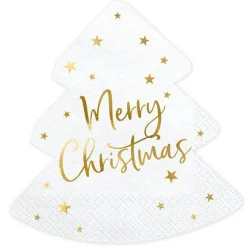 Merry Christmas Tree Napkins (20Pk)<Party Delights