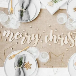 Merry Christmas Wooden Banner - 2M<Party Delights New