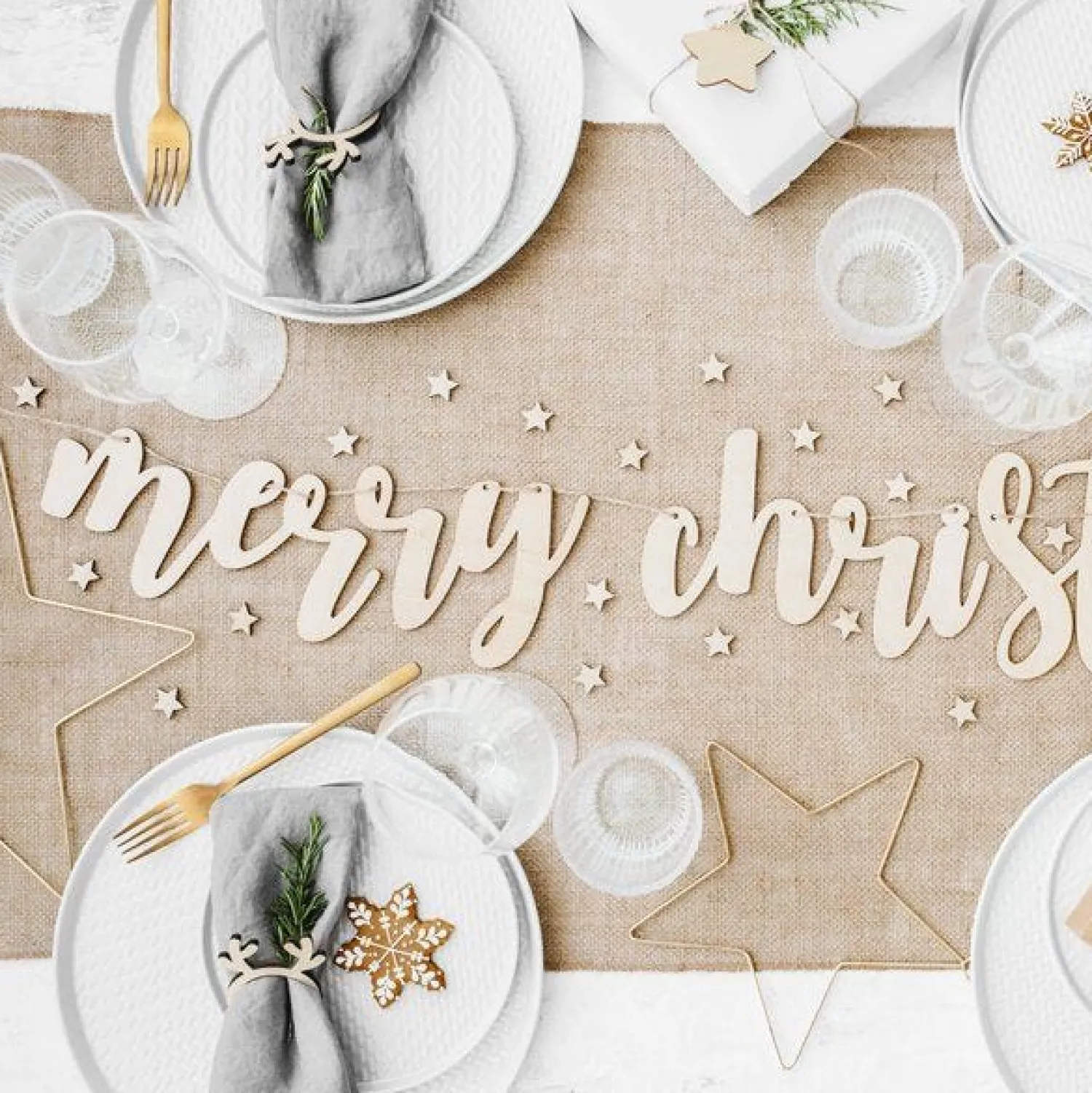 Merry Christmas Wooden Banner - 2M<Party Delights New