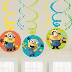 Party Delights Minions Hanging Swirls - 45Cm (6Pk)< Hanging Decorations