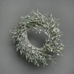 Party Delights Mistletoe Frosted Wreath - 56Cm< Flowers & Foliage