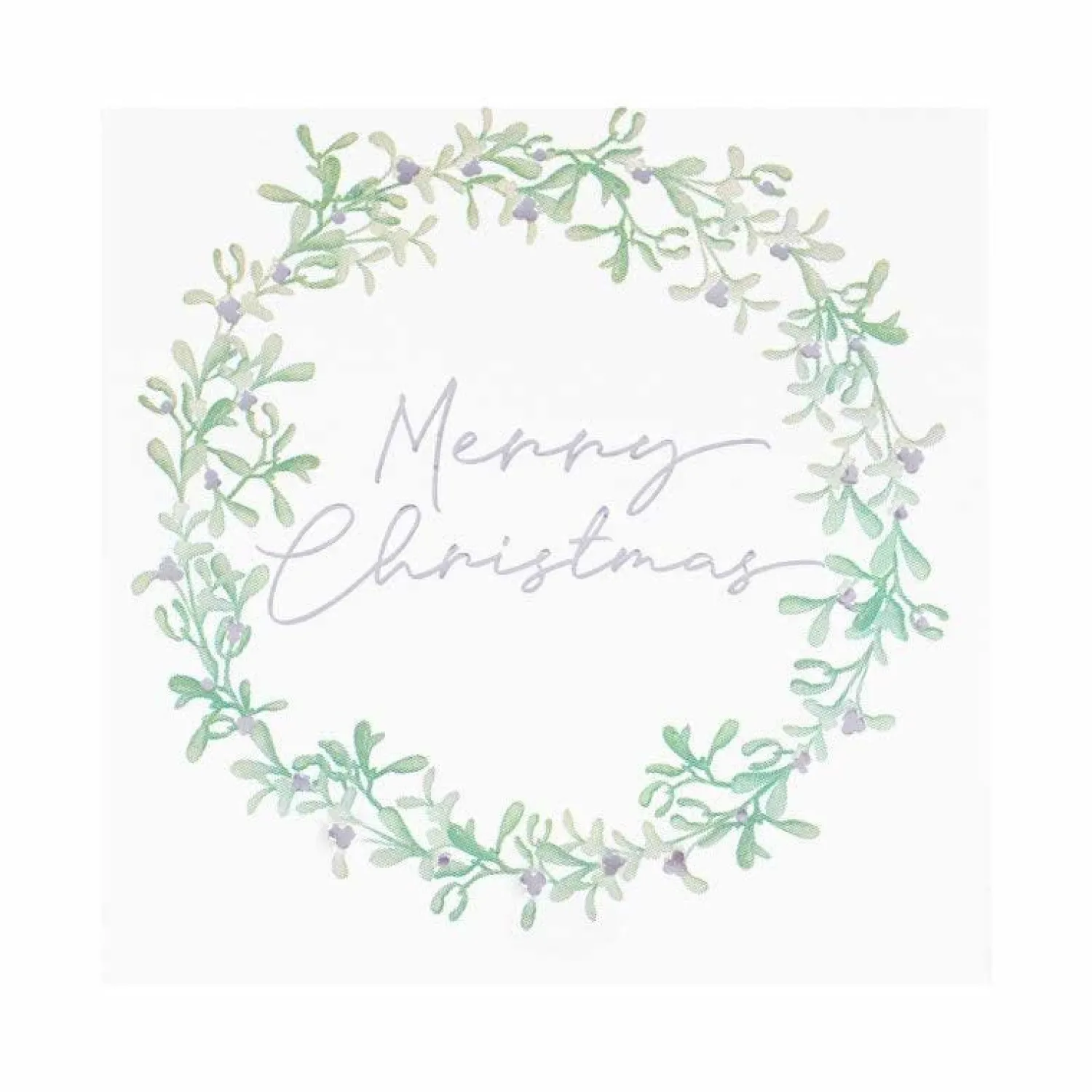 Mistletoe Weath Merry Christmas Paper Napkins - 33Cm (16Pk)<Party Delights Online