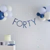 Party Delights Mix It Up Blue 'Forty' Banner And Latex Balloons< Banners