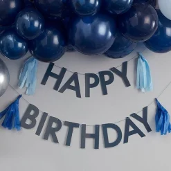 Party Delights Mix It Up Blue Happy Birthday Tassel Bunting< Bunting
