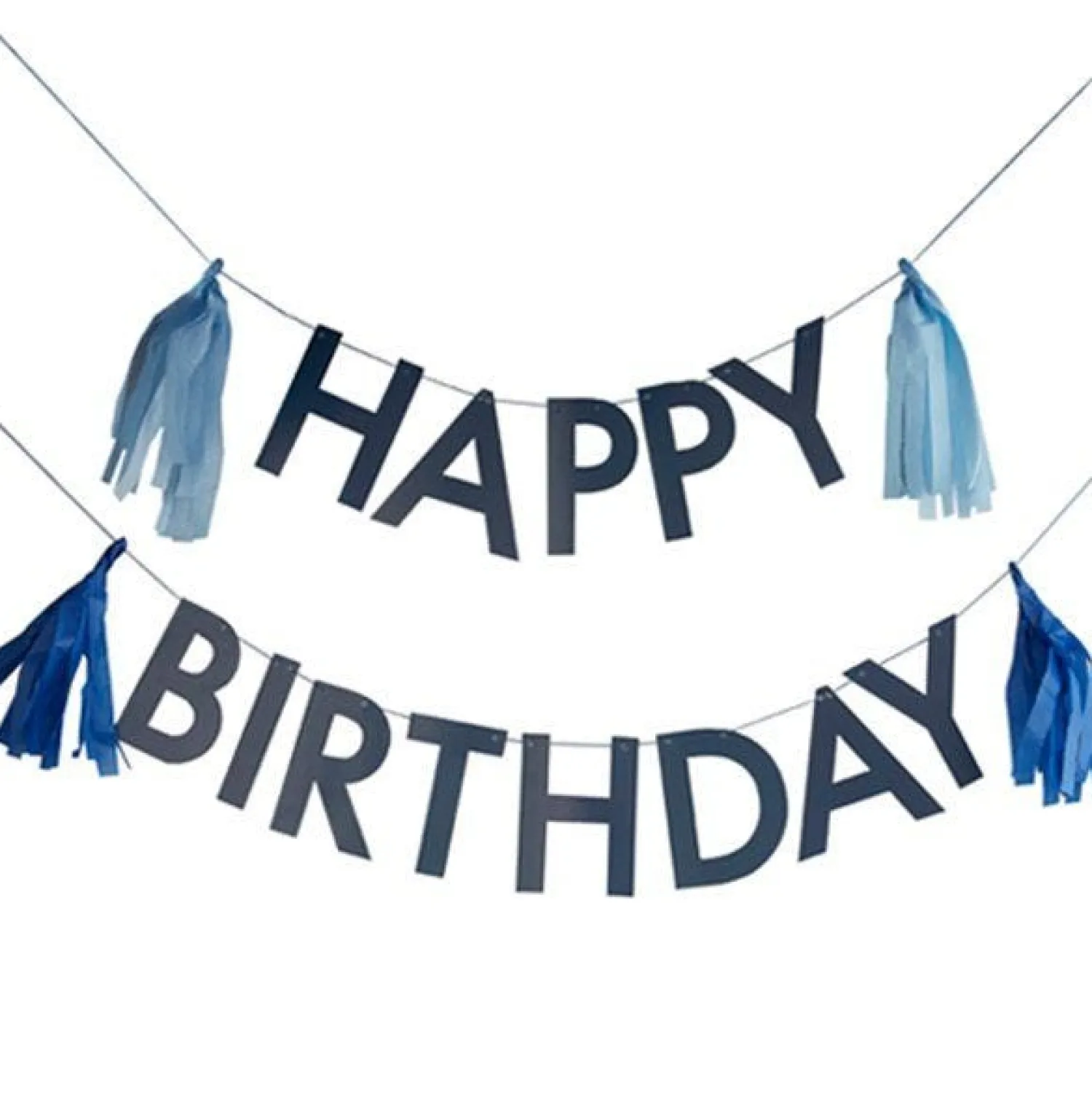 Party Delights Mix It Up Blue Happy Birthday Tassel Bunting< Bunting