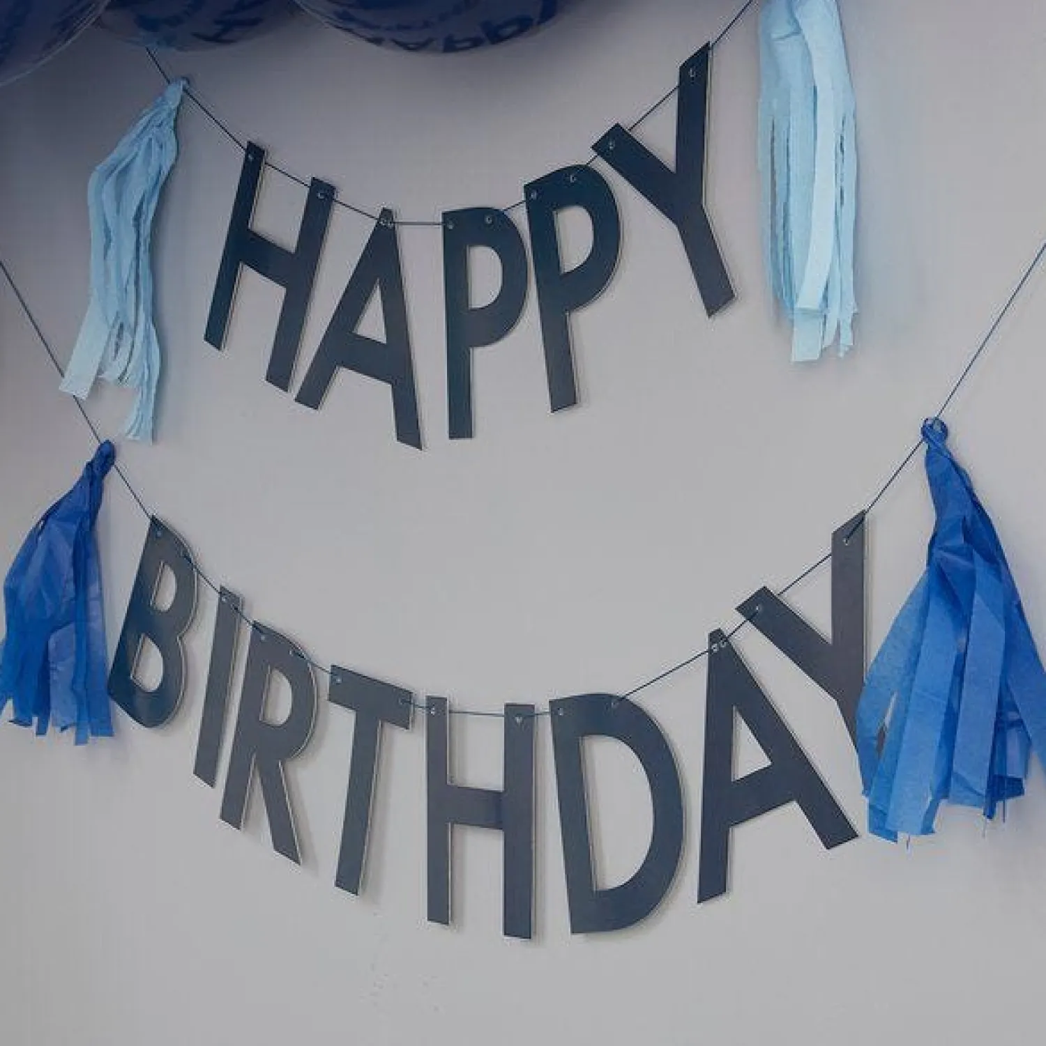 Party Delights Mix It Up Blue Happy Birthday Tassel Bunting< Bunting