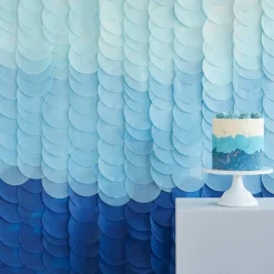 Party Delights Mix It Up Blue Ombre Tissue Paper Disc Backdrop< Party Backdrops
