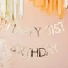 Party Delights Mix It Up Gold Customisable Age Birthday Paper Banner - 1.5M< Bunting