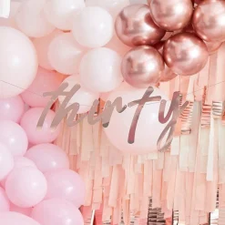 Party Delights Mix It Up Rose Gold 'Thirty' Paper Banner - 1.7M< Bunting