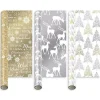 Mixed Metallic Christmas Gift Wrap - 4M<Party Delights Outlet
