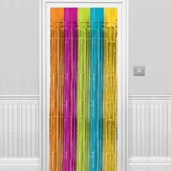 Party Delights Multi Coloured Bright Foil Curtain - 2.4M< Hanging Decorations