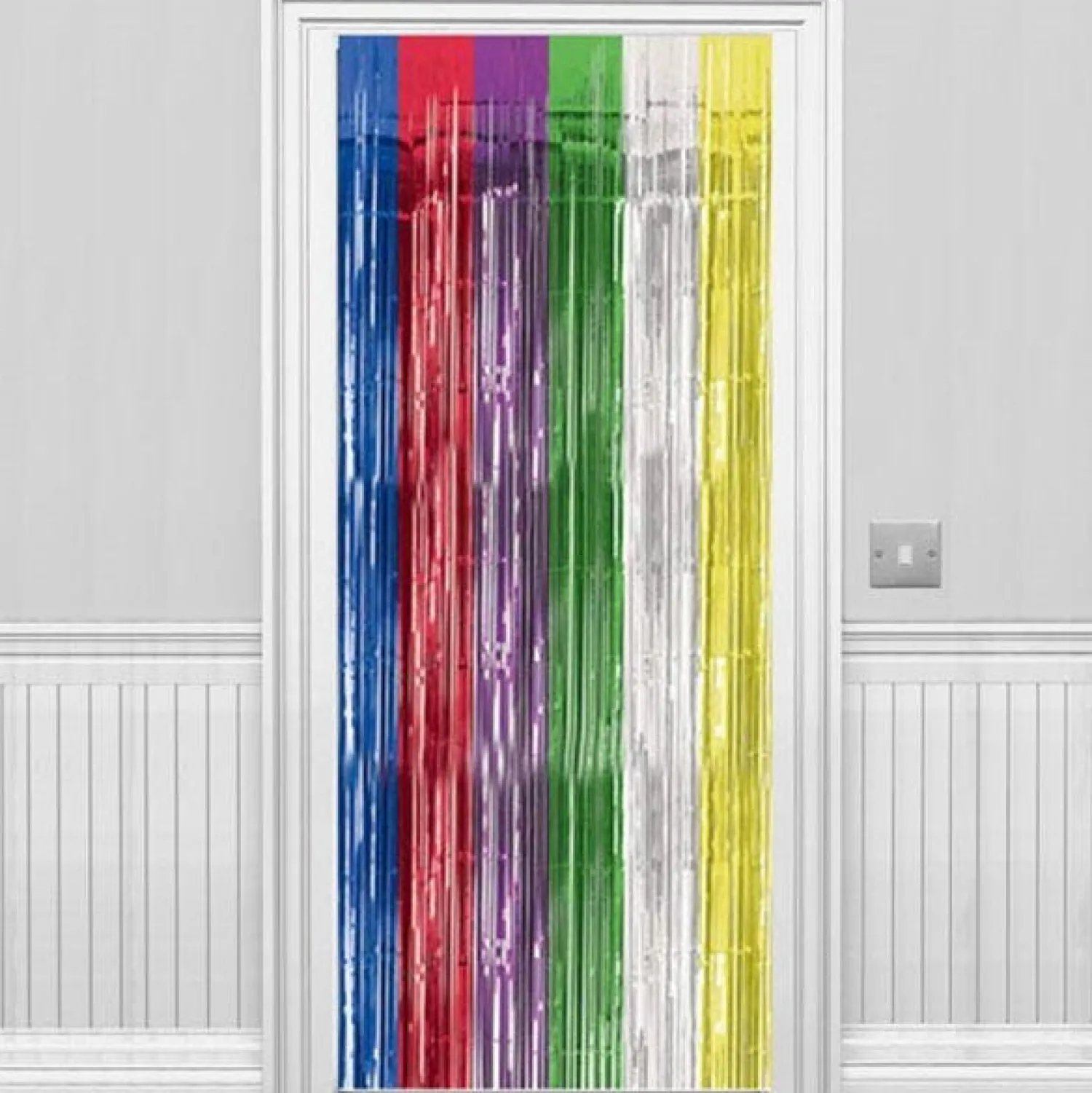 Party Delights Multi Coloured Foil Curtain - 2.4M< Hanging Decorations