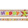 Party Delights Multi Coloured 'Happy 3Rd Birthday' Holographic Foil Banner - 2.7M< Banners