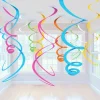 Party Delights Multicoloured Hanging Swirls Decoration - 55Cm (12Pk)< Hanging Decorations
