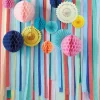 Party Delights Multicoloured Streamer Backdrop With Honeycombs & Fans< Hanging Decorations