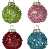 Multicoloured Tinsel Bauble Place Card Holders (4Pk)<Party Delights Clearance
