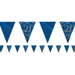 Party Delights Navy & Gold Geode 21St Birthday Paper Bunting - 3.7M< Bunting