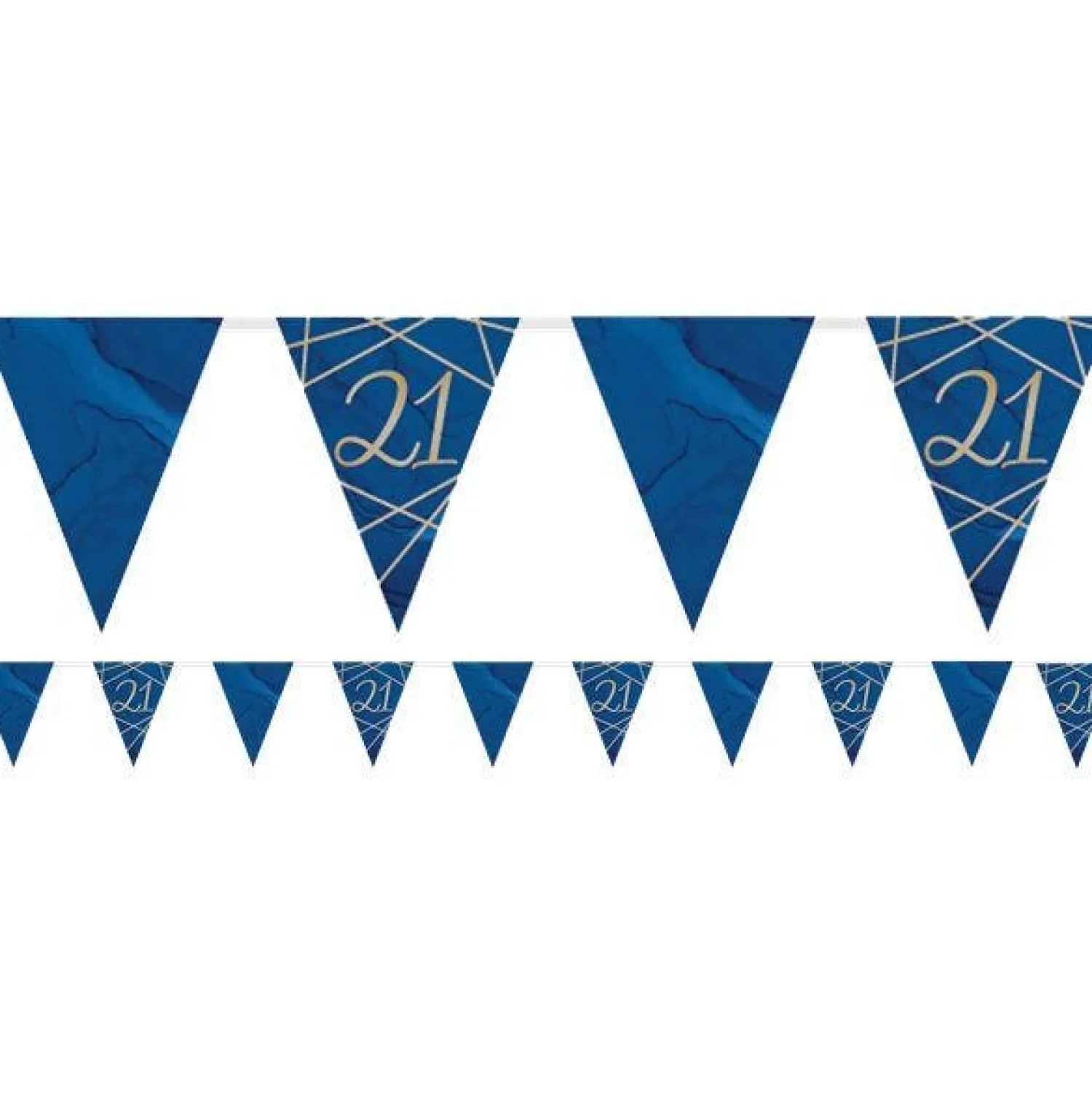 Party Delights Navy & Gold Geode 21St Birthday Paper Bunting - 3.7M< Bunting