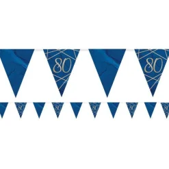 Party Delights Navy & Gold Geode 80Th Birthday Paper Bunting - 3.7M< Bunting