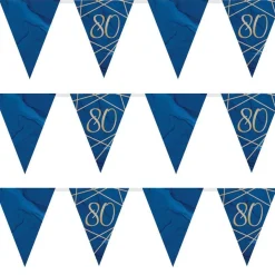 Party Delights Navy & Gold Geode 80Th Birthday Paper Bunting - 3.7M< Bunting