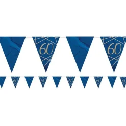 Party Delights Navy & Gold Geode 60Th Birthday Paper Bunting - 3.7M< Bunting