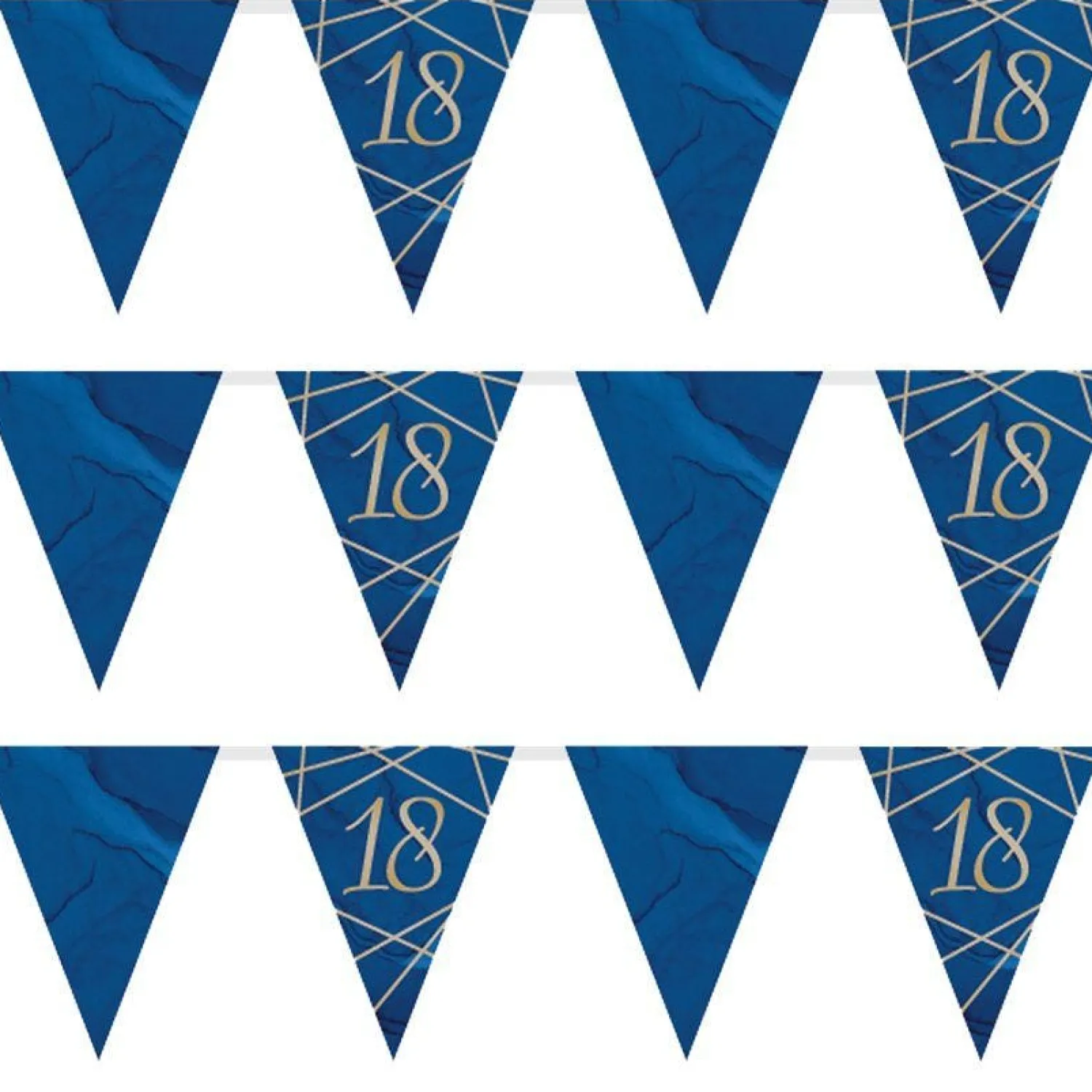 Party Delights Navy & Gold Geode 18Th Birthday Paper Bunting - 3.7M< Bunting