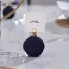 Navy Flocked Bauble Place Card Holders (6Pk)<Party Delights Best