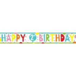 Party Delights 2Nd Birthday Paper Banners - 1M (3Pk)< Banners