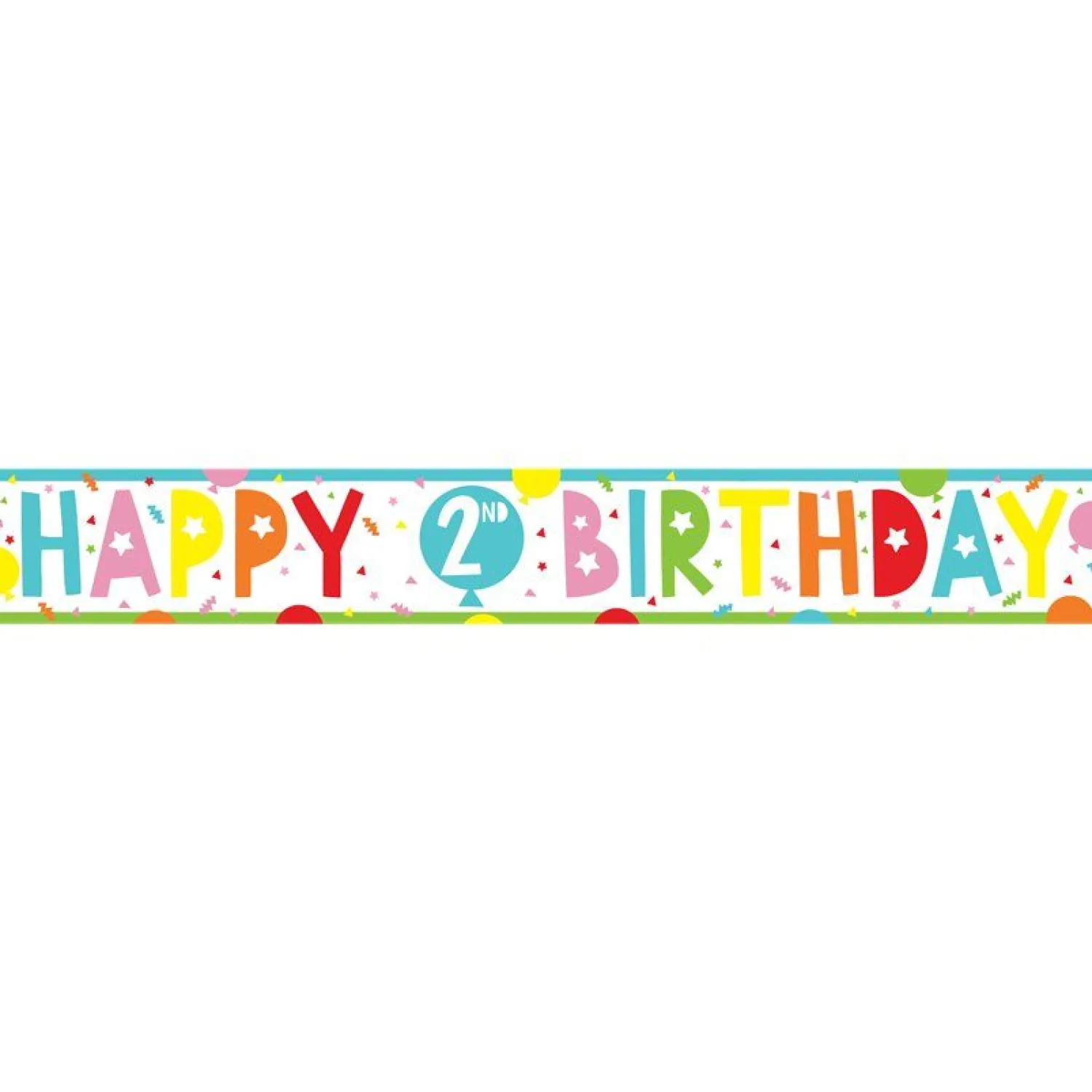 Party Delights 2Nd Birthday Paper Banners - 1M (3Pk)< Banners