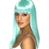 Party Delights Neon Aqua Glamourama Wig< Wigs