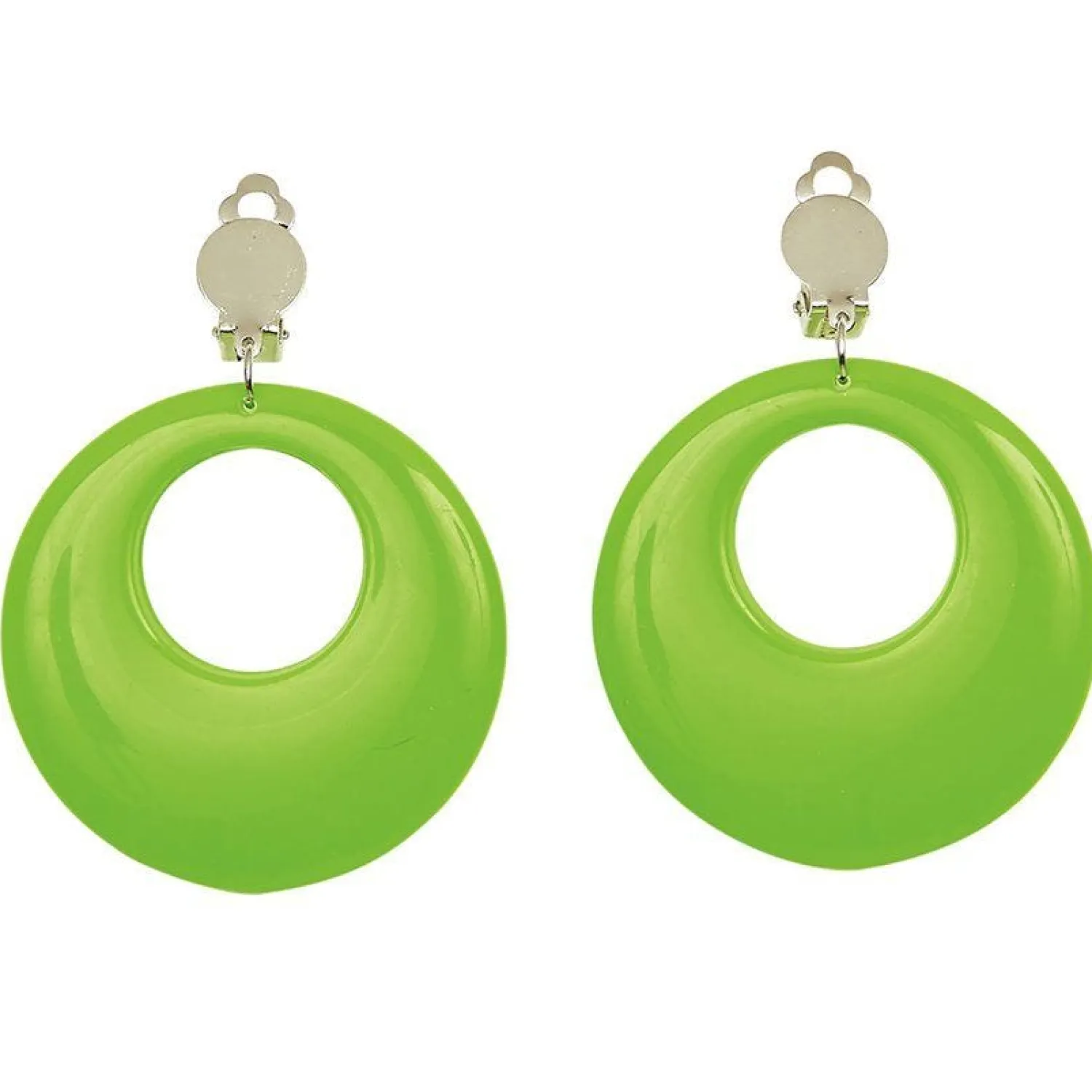 Party Delights Neon Green 80's Earrings< Costume Props