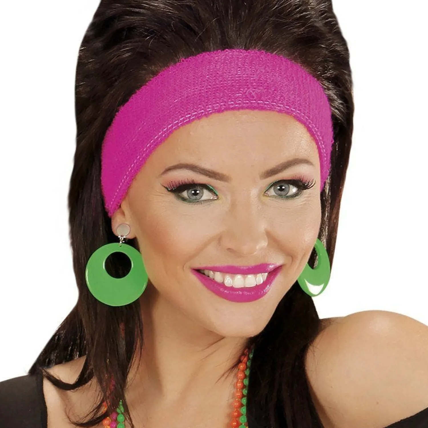 Party Delights Neon Green 80's Earrings< Costume Props