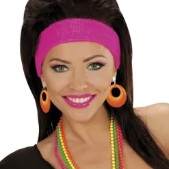 Party Delights Neon Orange 80's Earrings< Costume Props