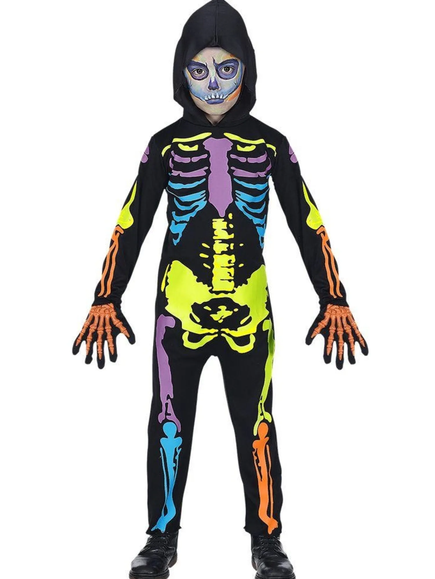 Neon Skeleton - Child And Teen Costume<Party Delights
