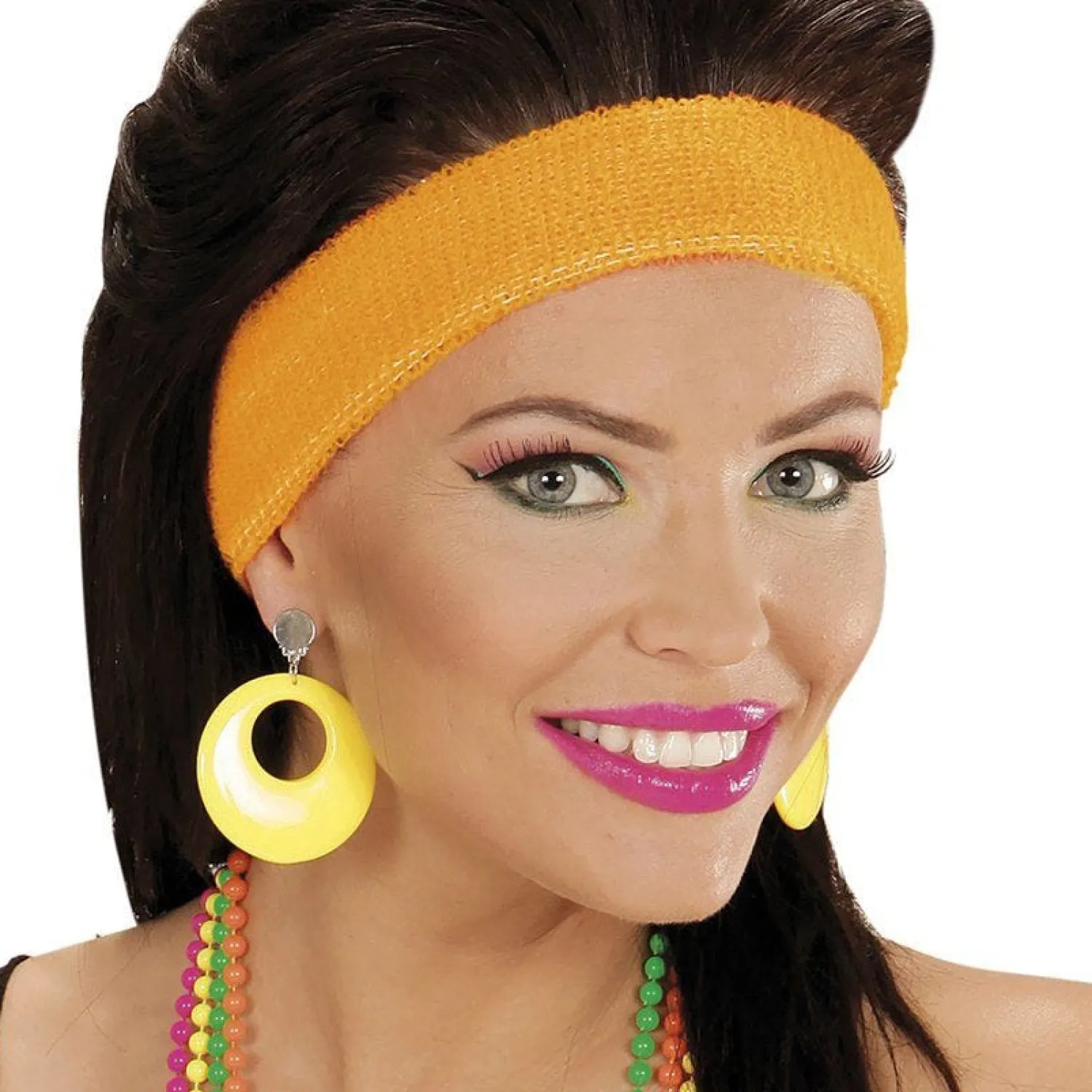 Party Delights Neon Yellow 80's Earrings< Costume Props