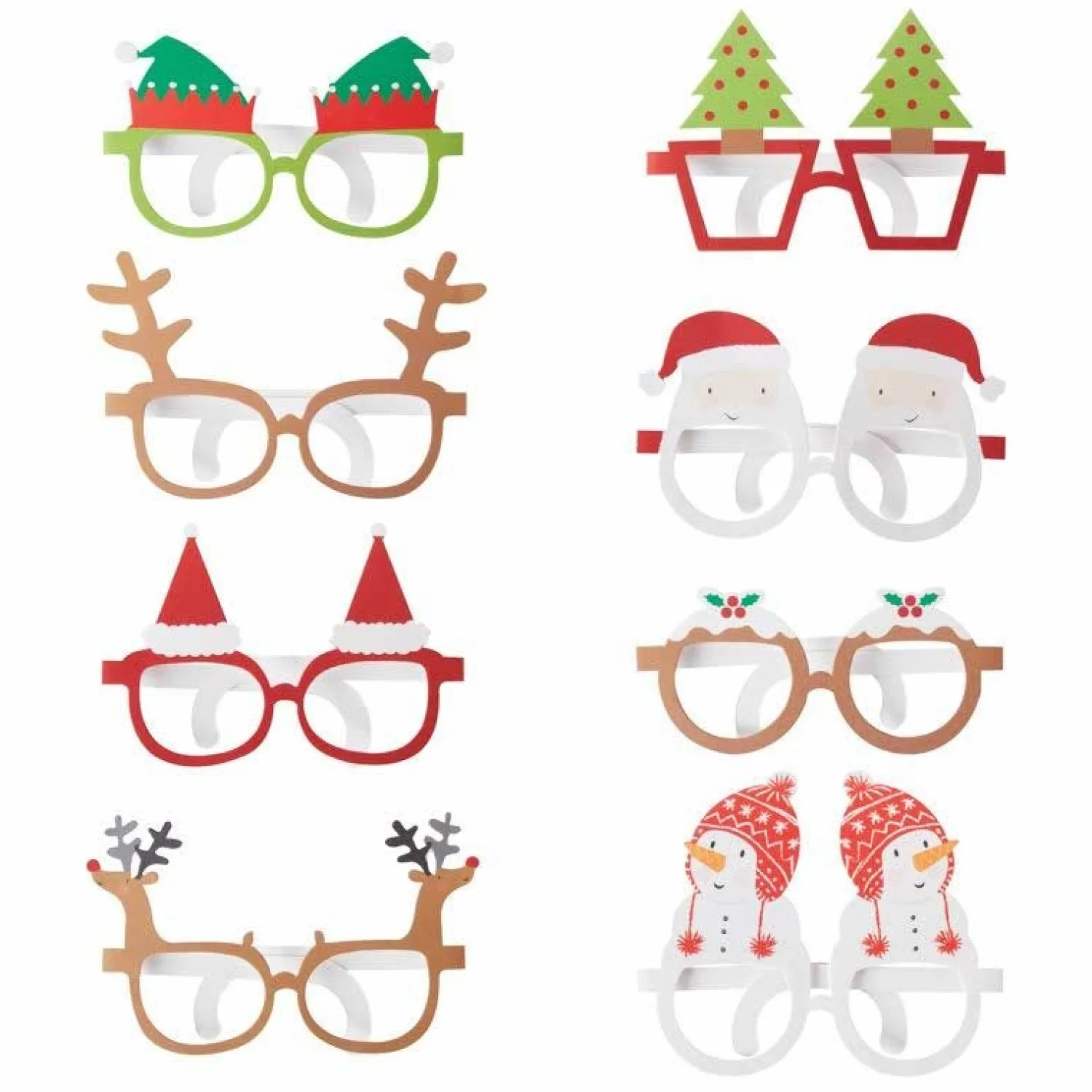 Party Delights Novelty Christmas Glasses (8Pk)< Wearables